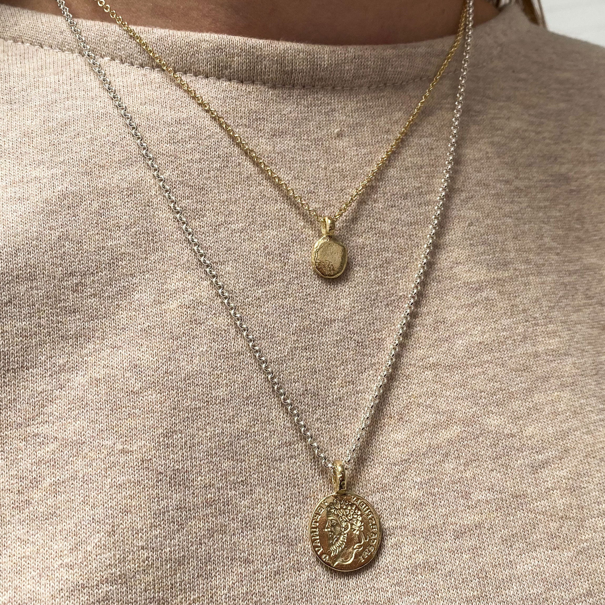 Gold Mini Disc Necklace