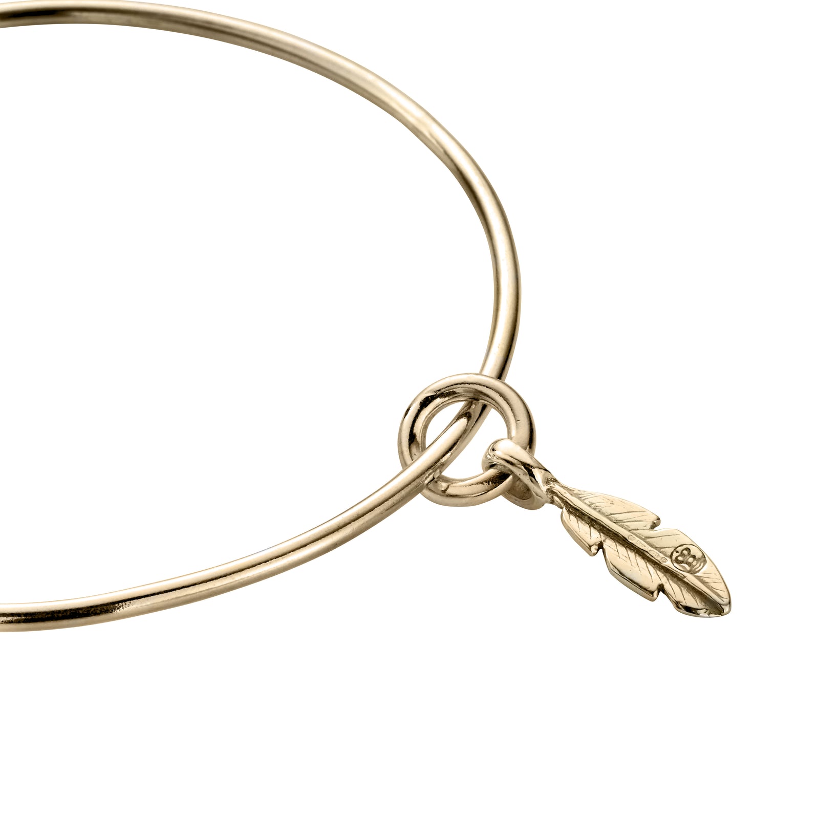 Gold Mini Feather Bangle