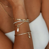 Gold Mini Feather Bangle