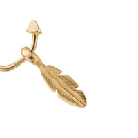 Gold Mini Cupid Hoops With Mini Feather Charms