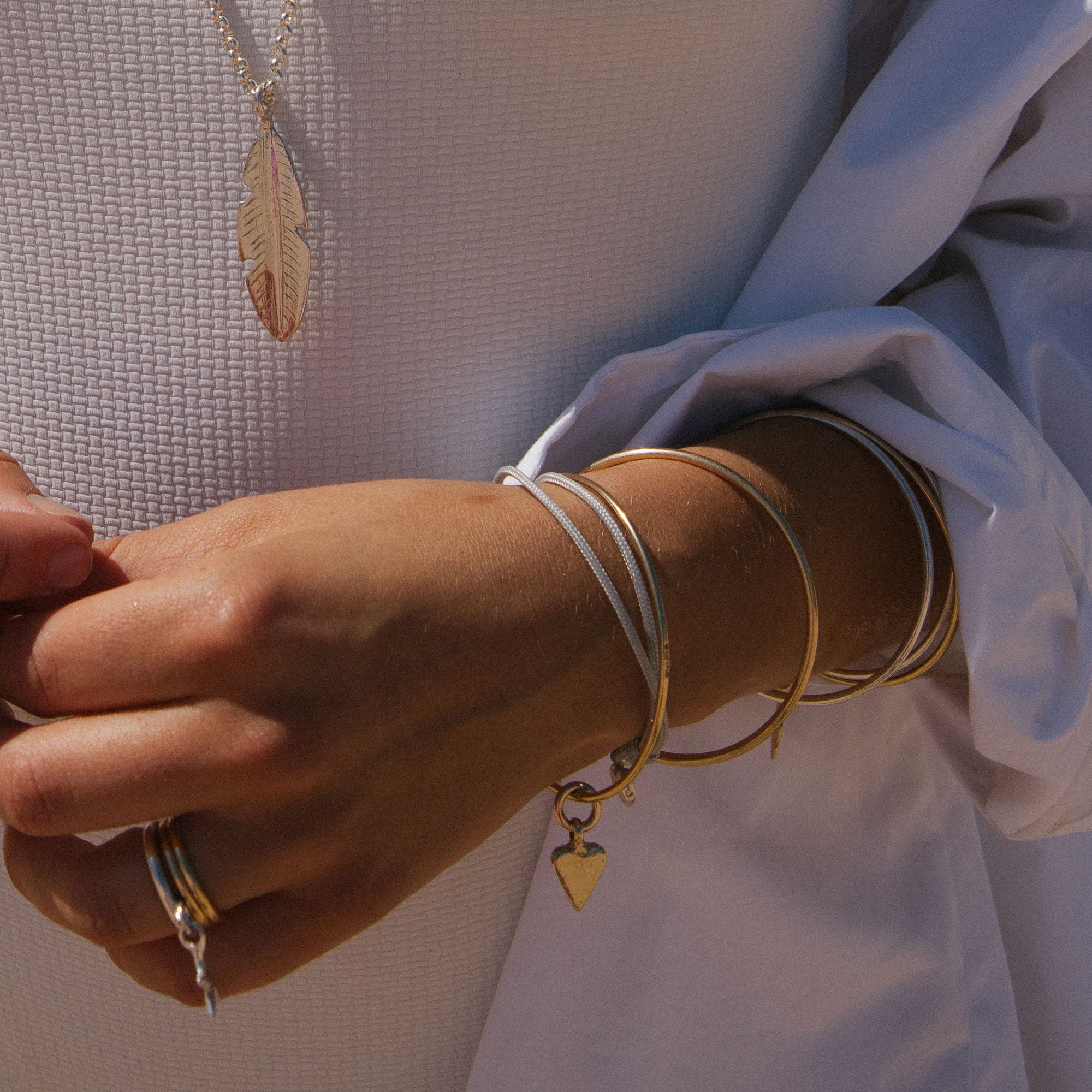 Gold Mini Heart Bangle