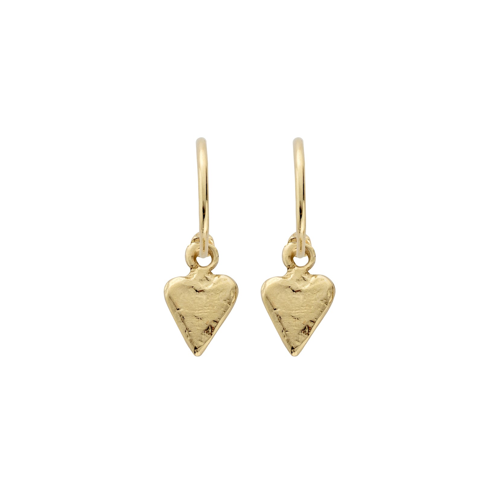 Gold Mini Cupid Hoops With Mini Heart Charms