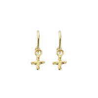 Gold Mini Cupid Hoops With Mini Kiss Charms