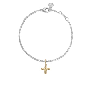 Silver & Gold Mini Kiss Chain Bracelet