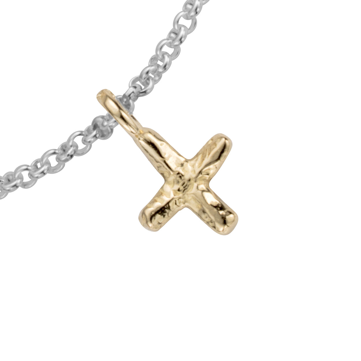 Silver & Gold Mini Kiss Chain Bracelet