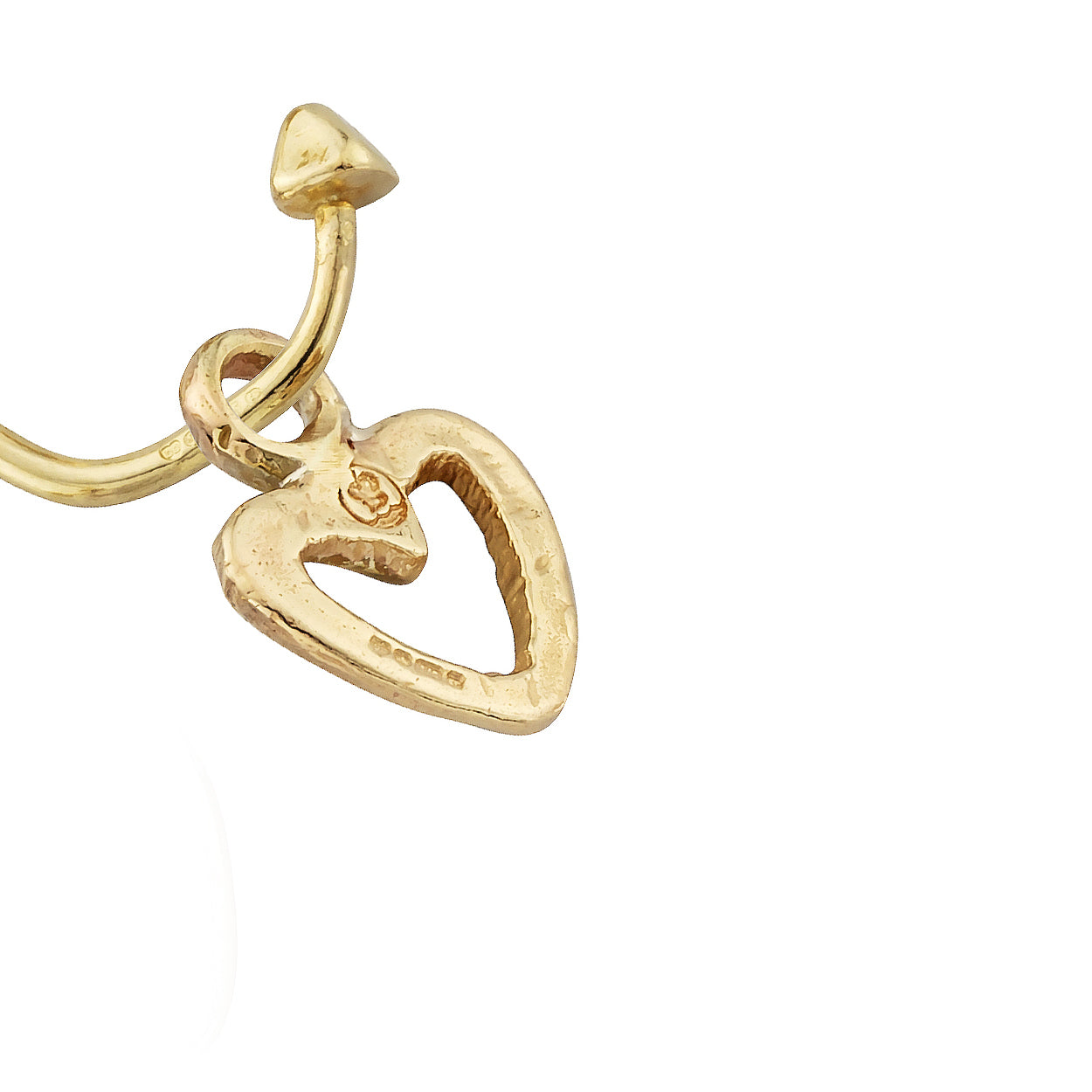 Gold Mini Open Heart Single Earring Charm