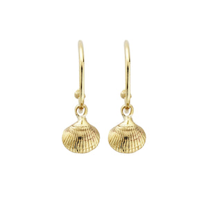 Gold Maxi Cupid Hoops With Mini Shell Charms