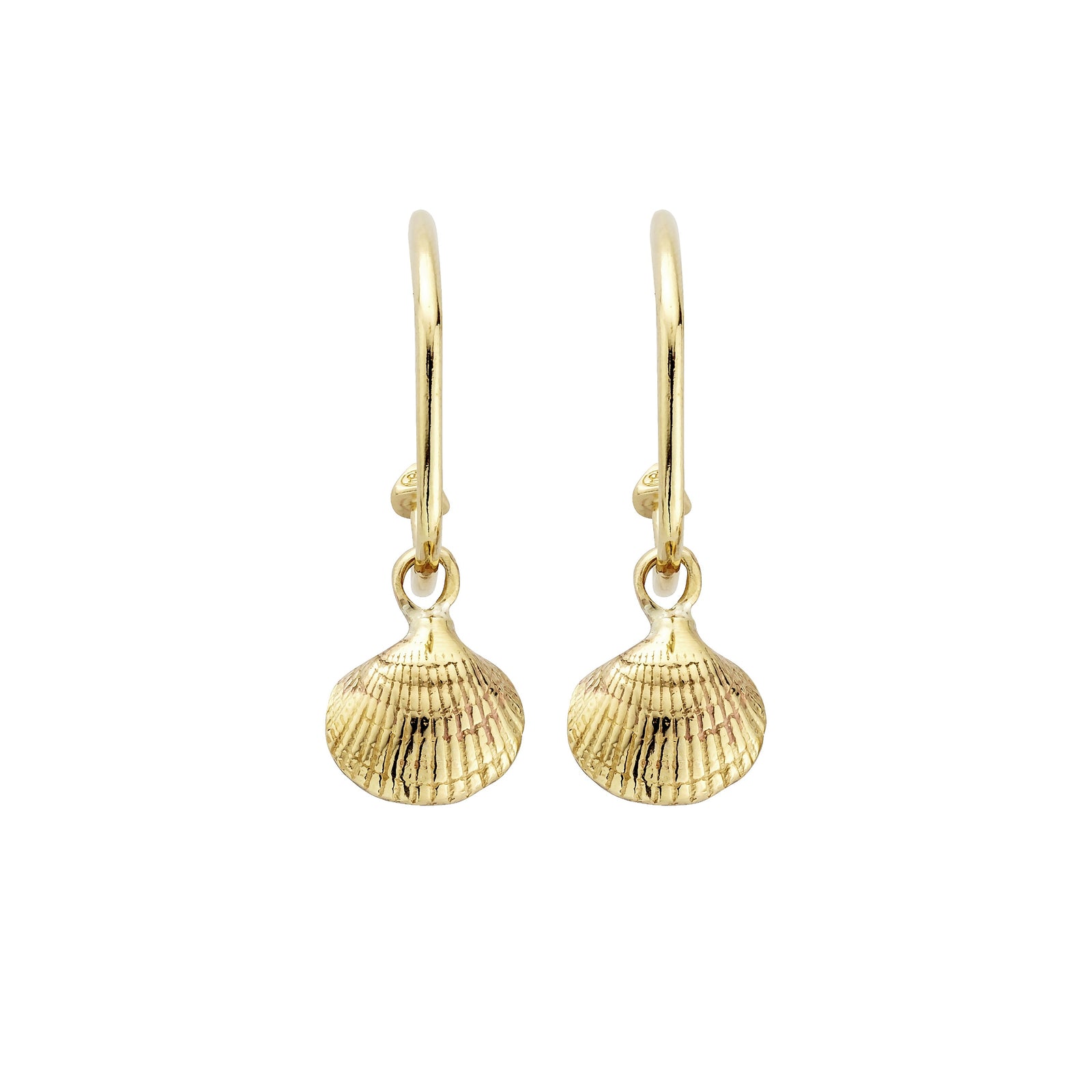 Gold Maxi Cupid Hoops With Mini Shell Charms