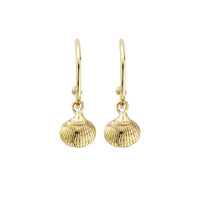 Gold Maxi Cupid Hoops With Mini Shell Charms