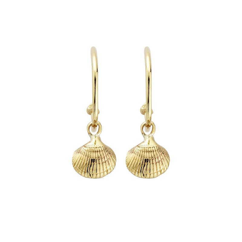 Gold Maxi Cupid Hoops With Mini Shell Charms