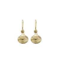 Gold Mini Cupid Hoops With Mini Shell Charms