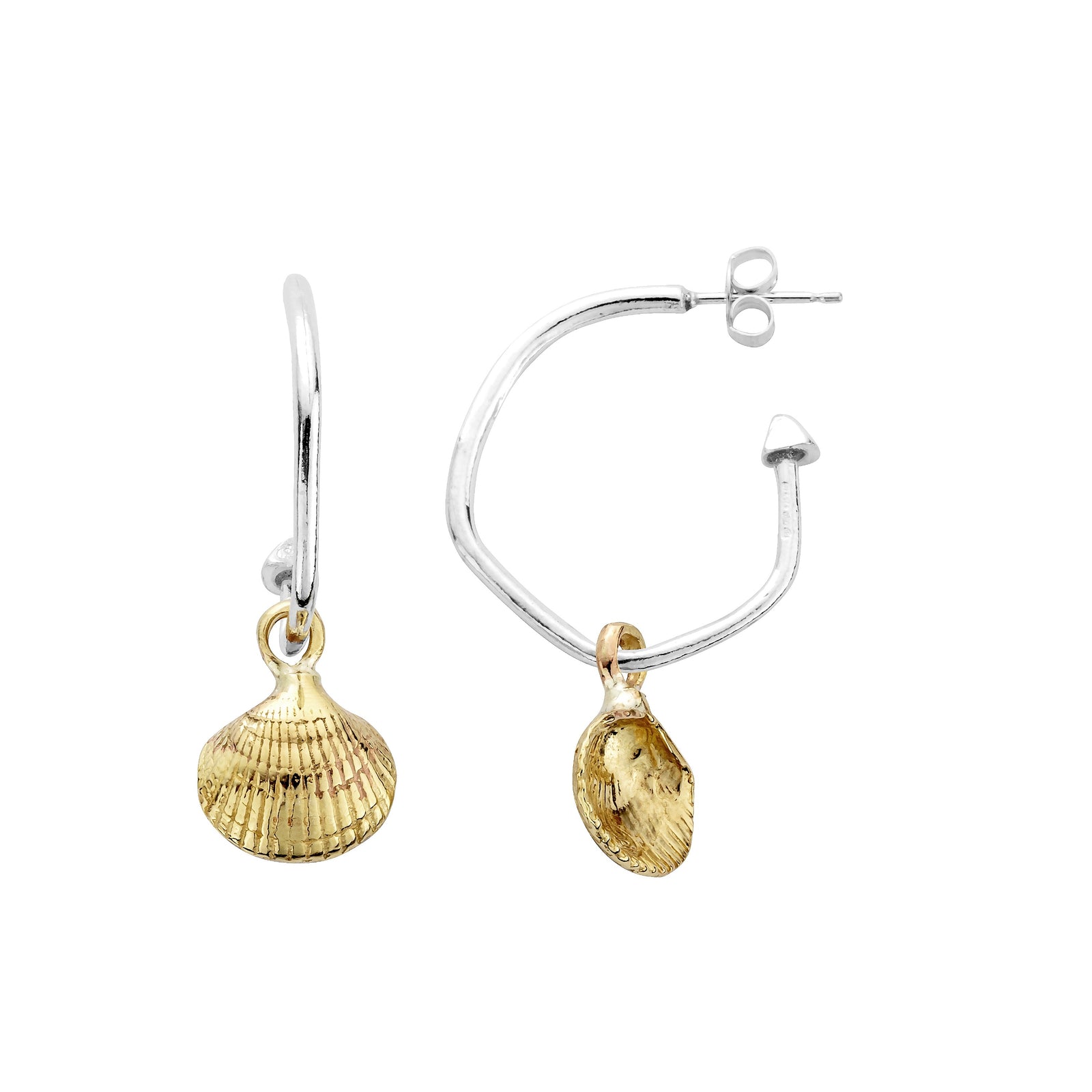 Maxi Cupid Hoops With Gold Mini Shell Charms