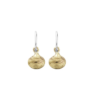 Mini Cupid Hoops With Gold Mini Shell Charms