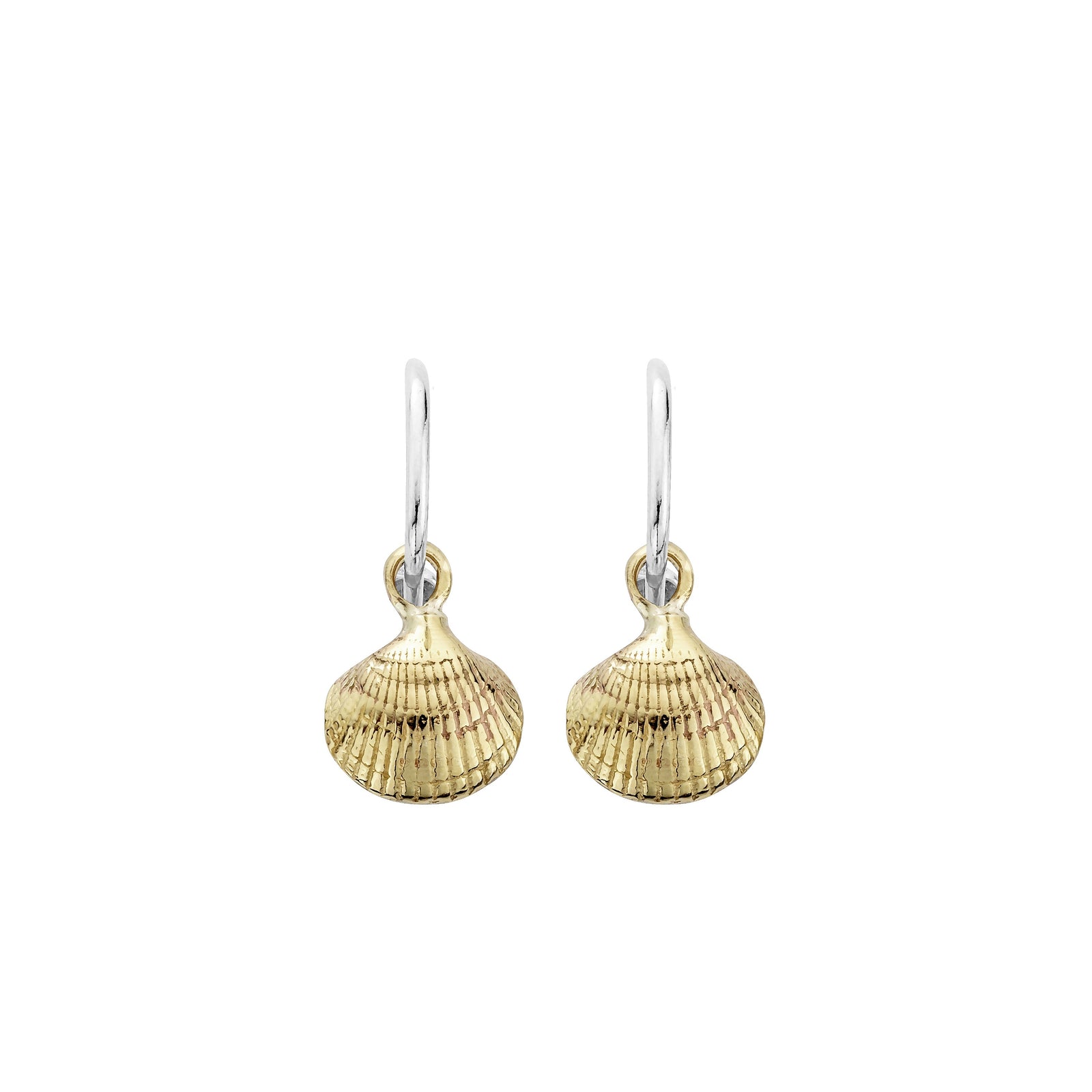 Mini Cupid Hoops With Gold Mini Shell Charms
