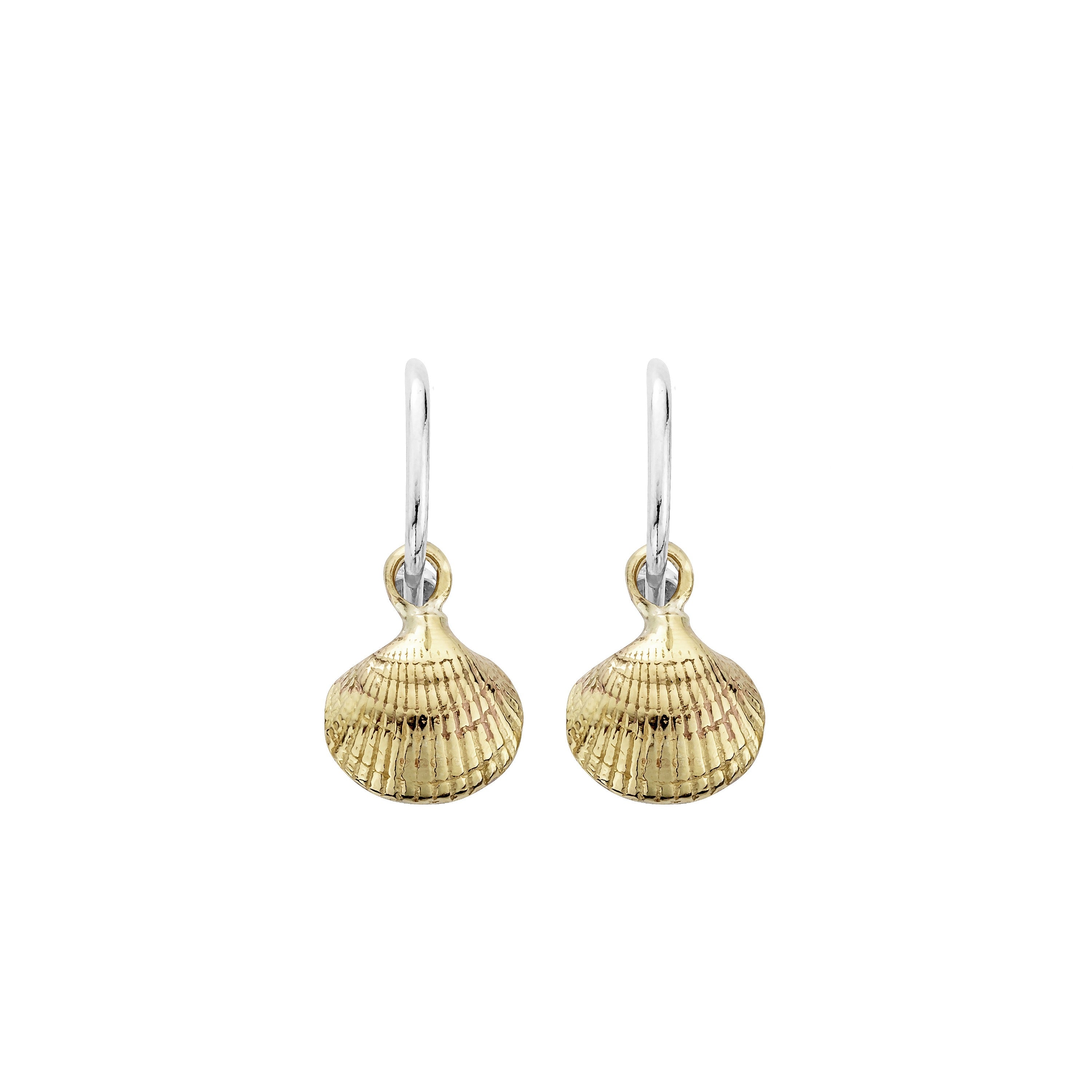 Mini Cupid Hoops With Gold Mini Shell Charms