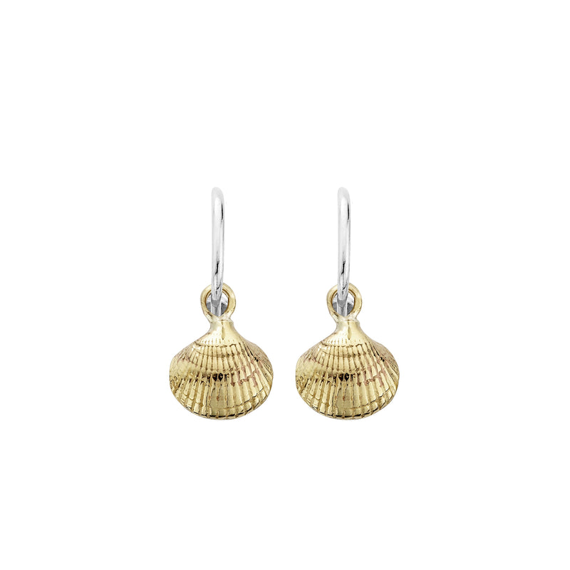 Mini Cupid Hoops With Gold Mini Shell Charms