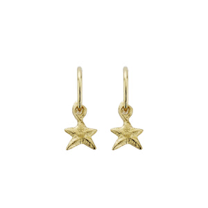 Gold Mini Cupid Hoops With Mini Star Charms