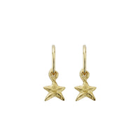 Gold Mini Cupid Hoops With Mini Star Charms