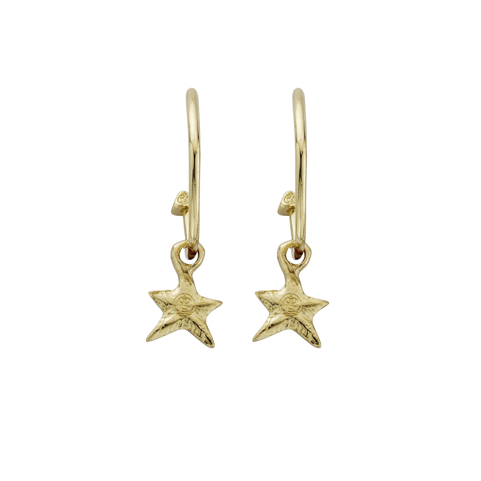 Gold Maxi Cupid Hoops With Mini Star Charms