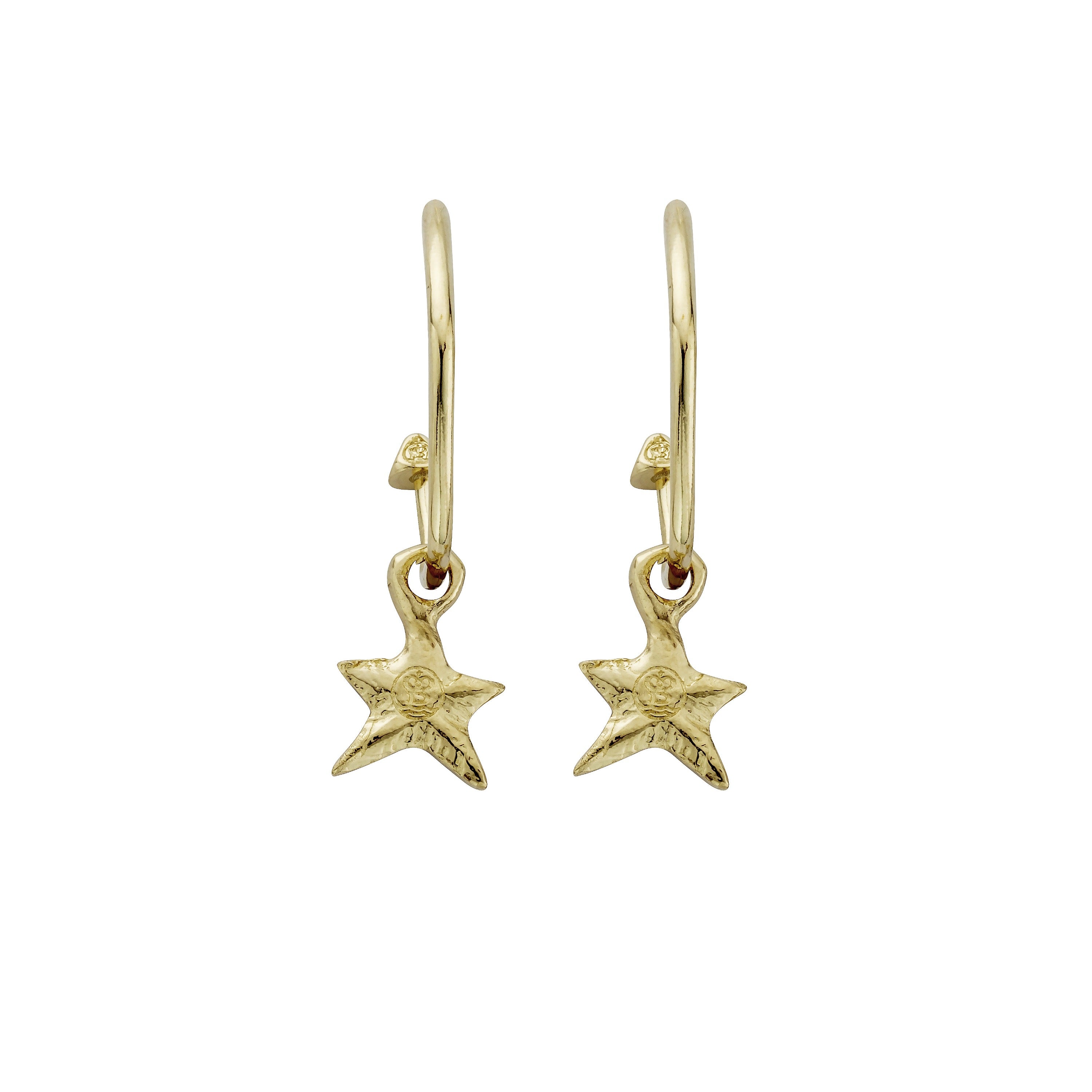 Gold Maxi Cupid Hoops With Mini Star Charms