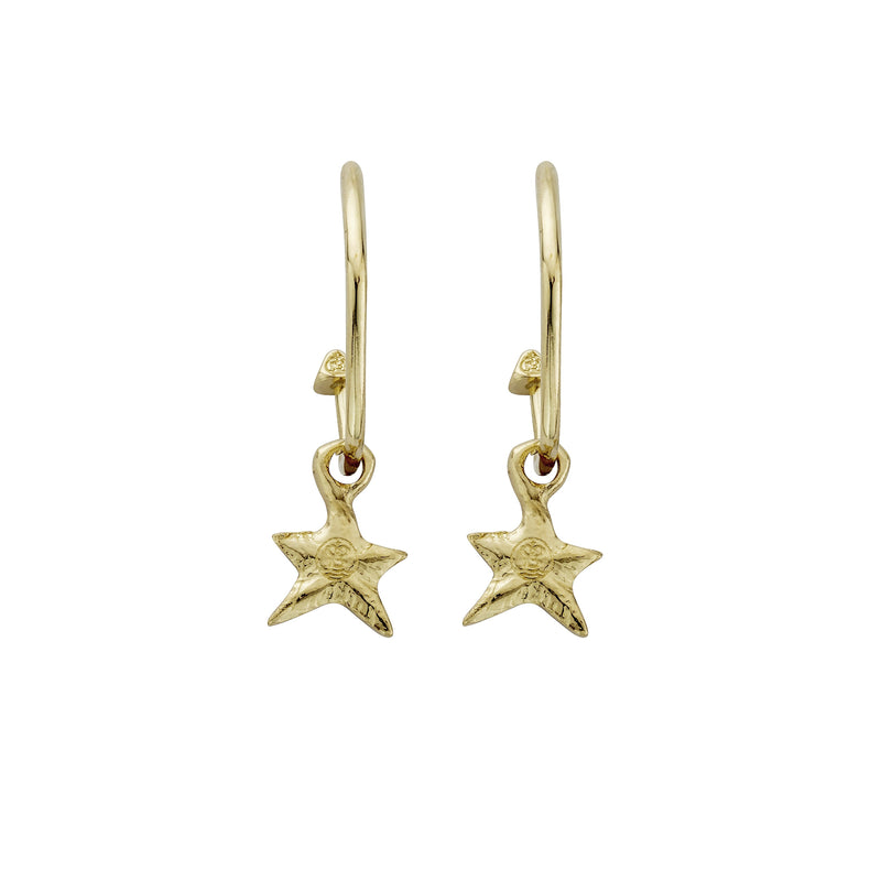 Gold Maxi Cupid Hoops With Mini Star Charms