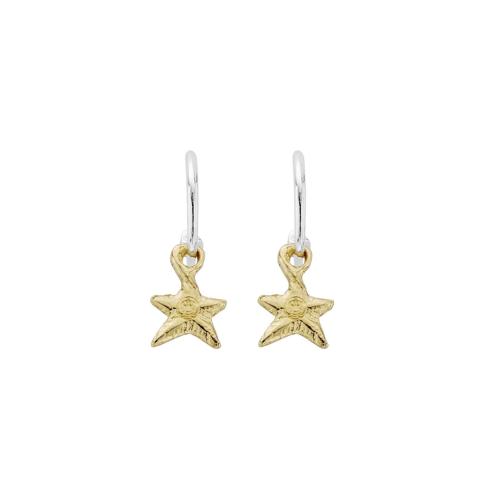 Mini Cupid Hoops with Gold Mini Star Charms