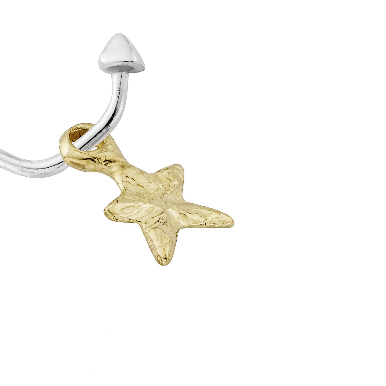 Mini Cupid Hoops with Gold Mini Star Charms