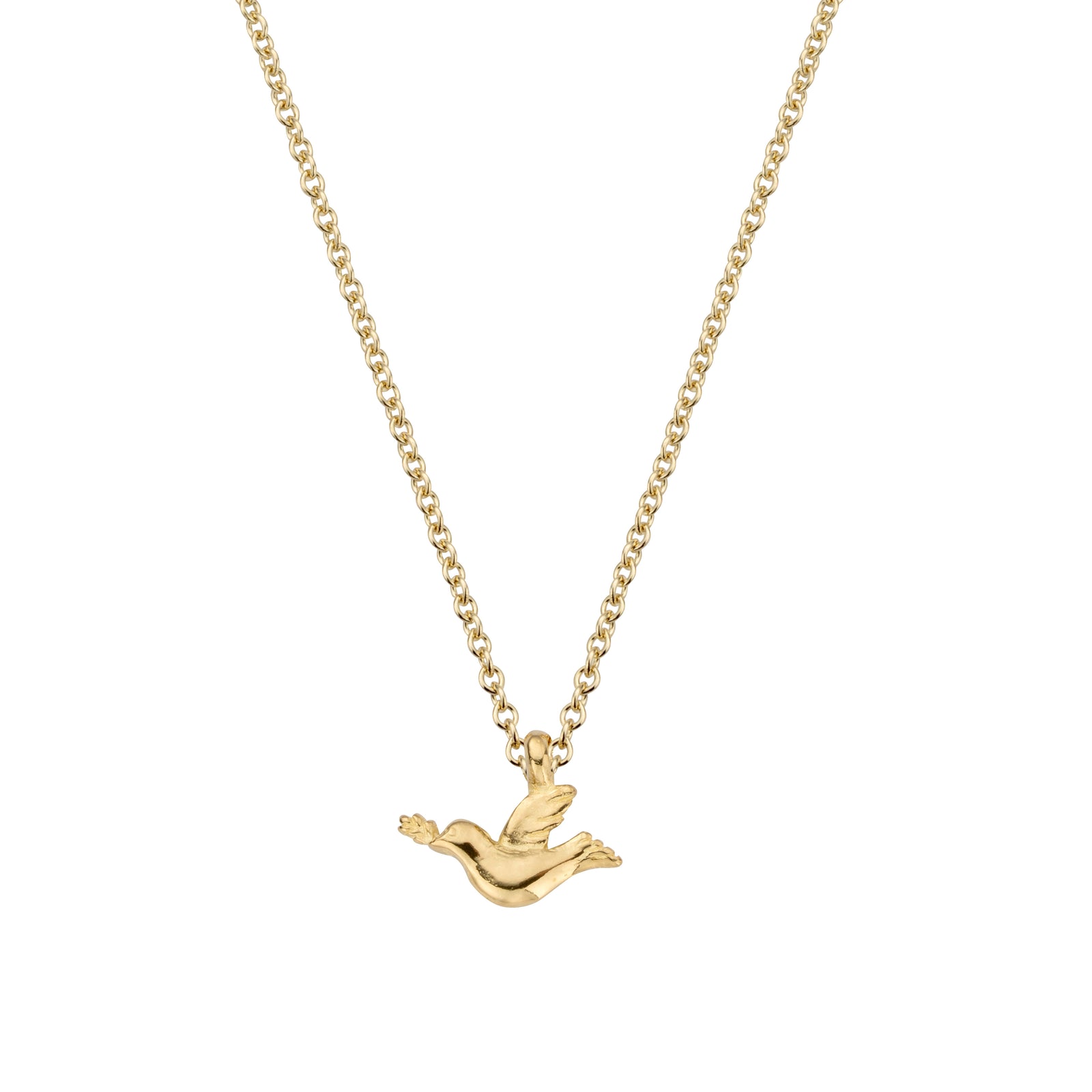 Gold Mini Turtle Dove Necklace