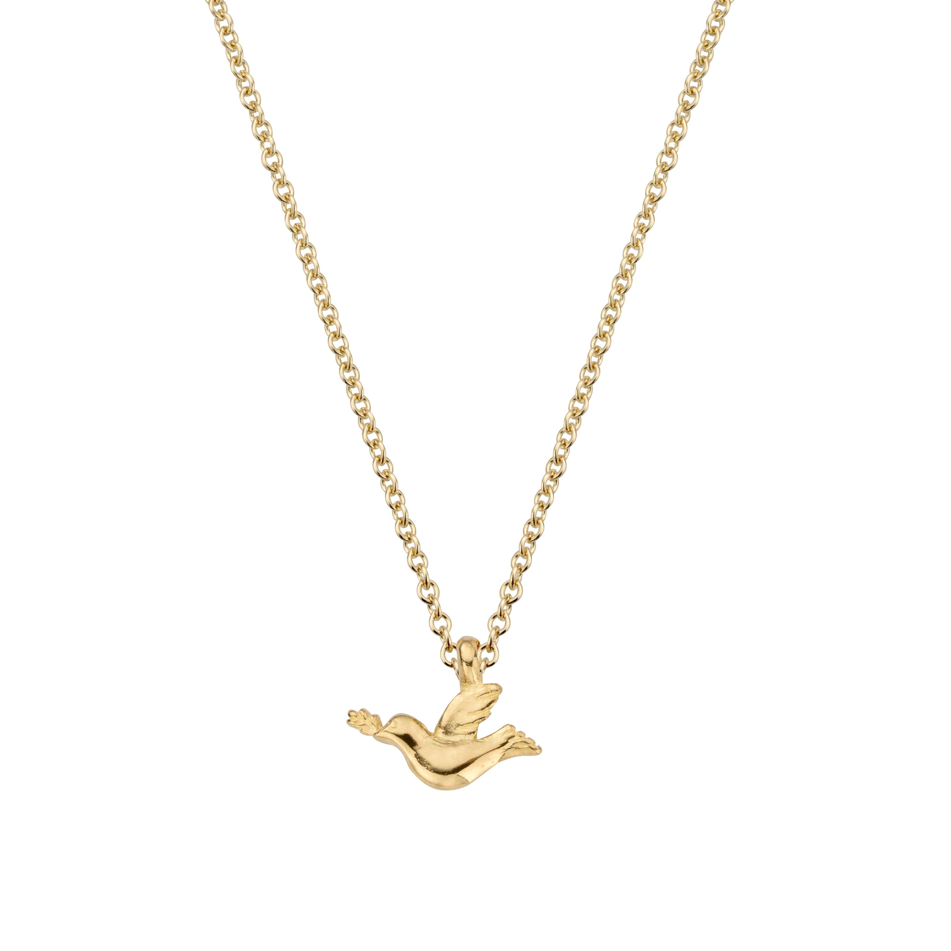 Gold Mini Turtle Dove Necklace