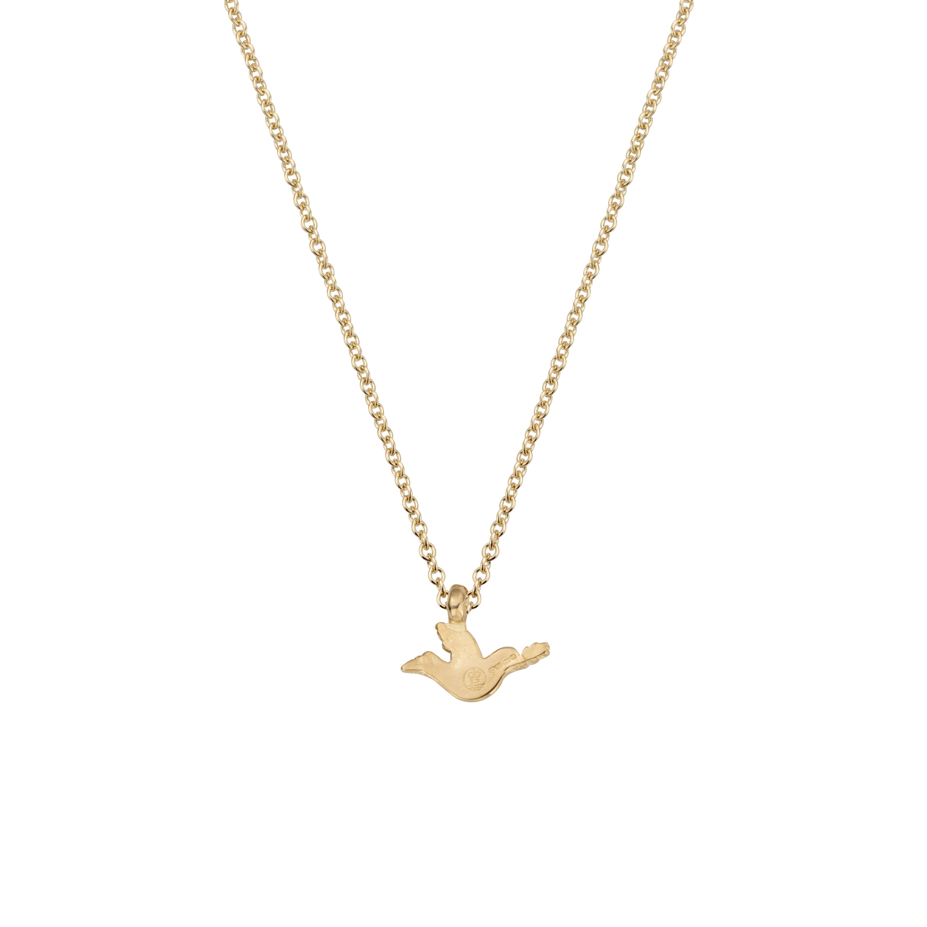 Gold Mini Turtle Dove Necklace