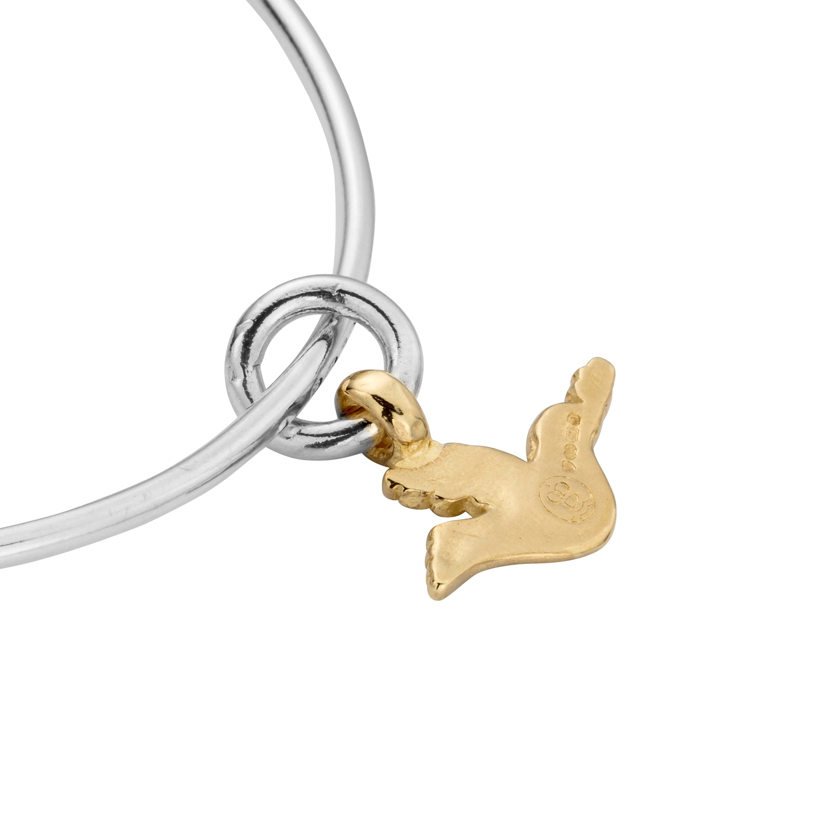 Silver & Gold Mini Turtle Dove Bangle