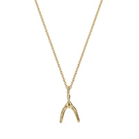 Gold Mini Wishbone Necklace