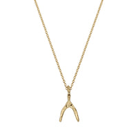 Gold Mini Wishbone Necklace