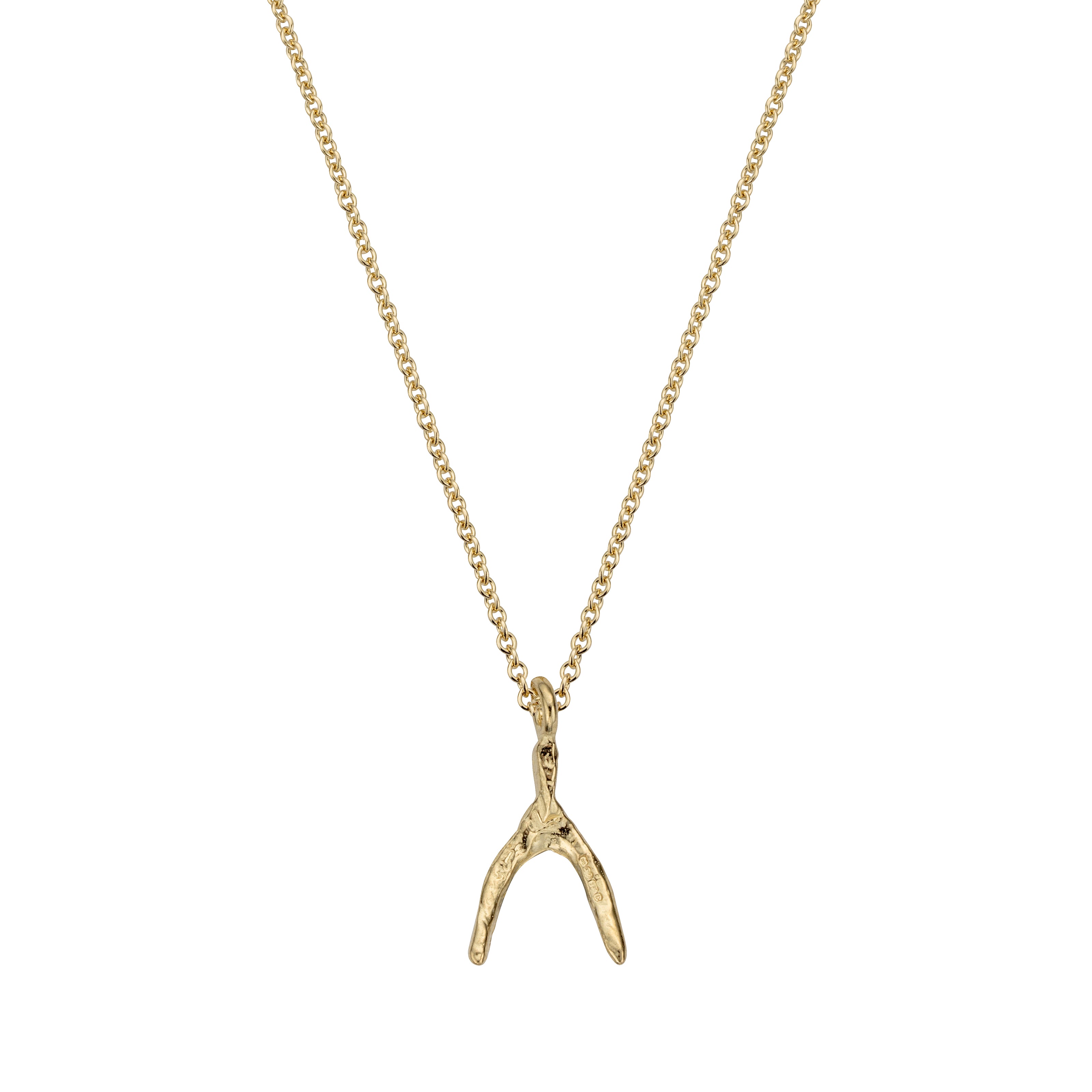 Gold Mini Wishbone Necklace