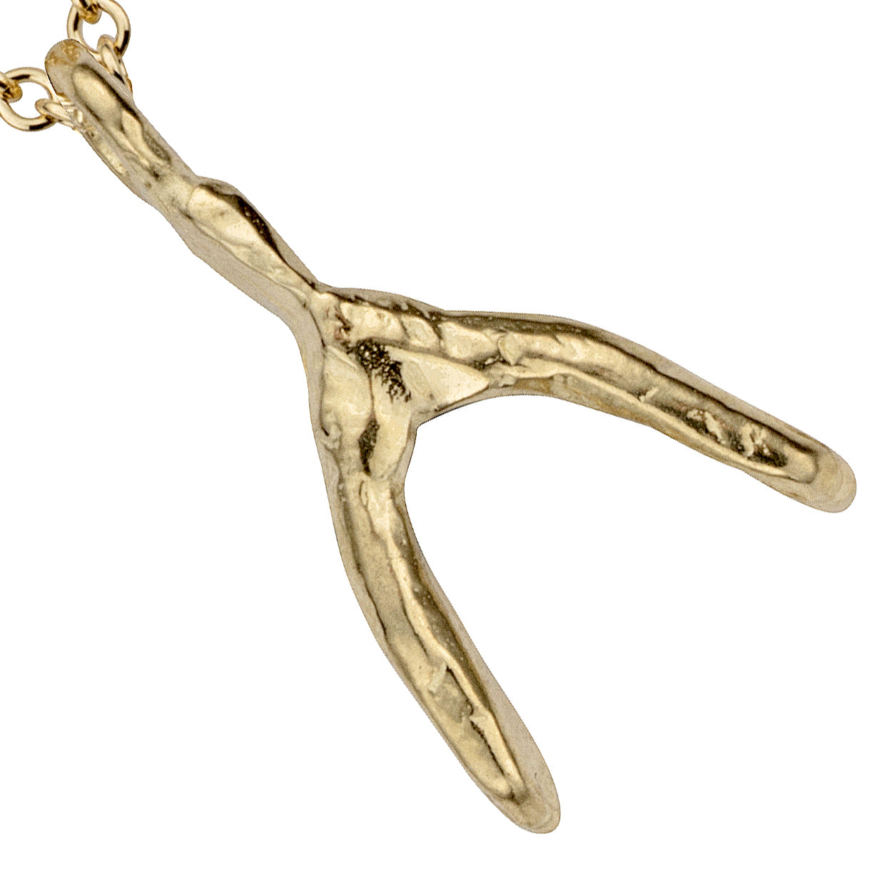 Gold Mini Wishbone Necklace
