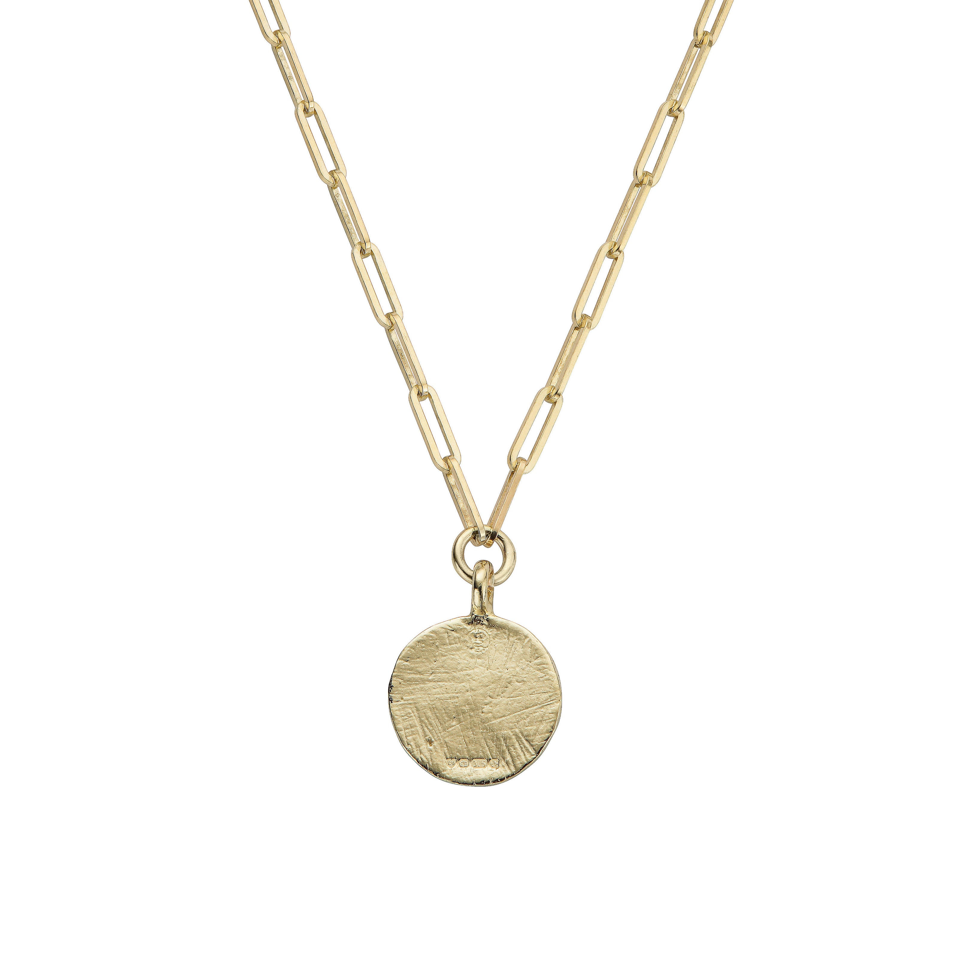 Gold Large Moon Trace Chain Necklace