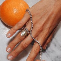 Gold Pavé Set Diamond Mini Posey Ring