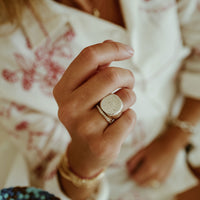 Gold Pavé Set Diamond Mini Posey Ring