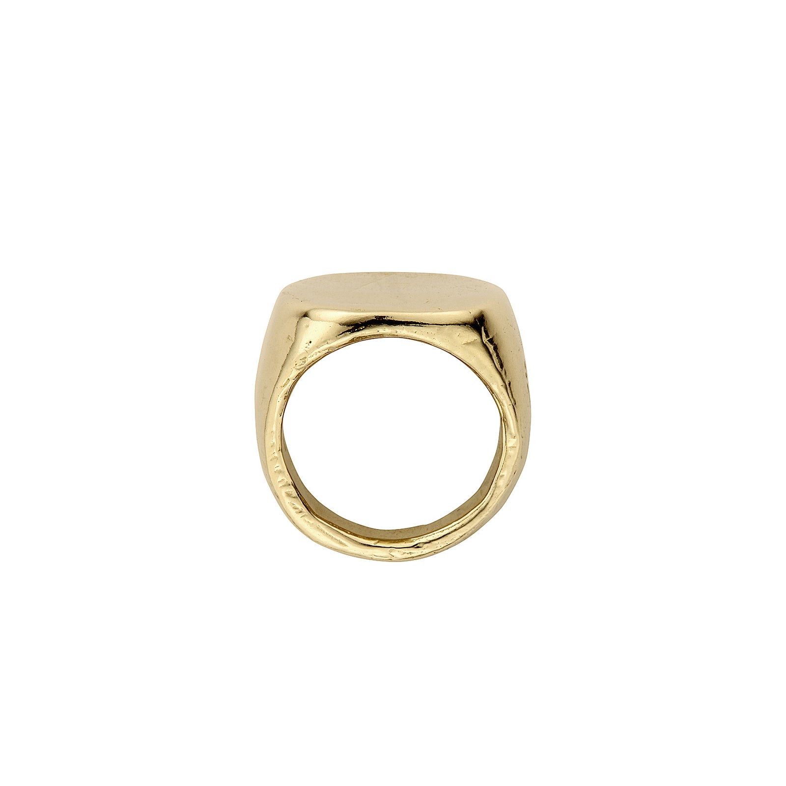 Gold Pebble Signet Ring
