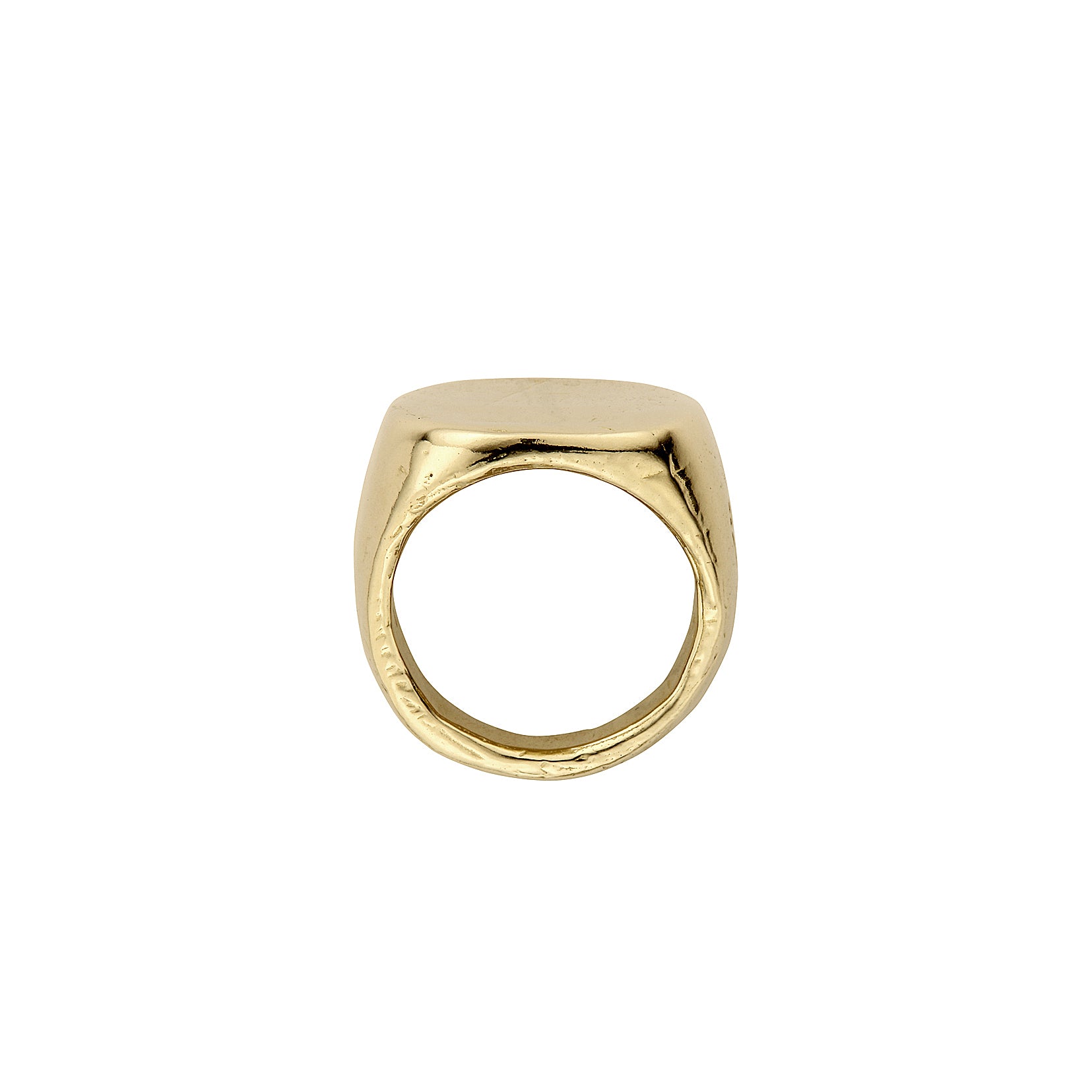 Gold Pebble Signet Ring