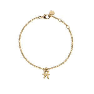 Gold Mini Pisces Horoscope Chain Bracelet