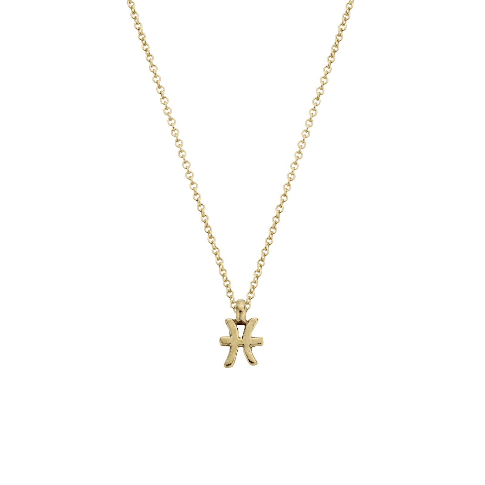 Gold Mini Pisces Horoscope Necklace