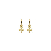 Gold Tiny Cupid Hoops With Baby Shamrock Charms