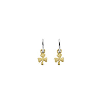 Tiny Cupid Hoops With Gold Baby Shamrock Charms