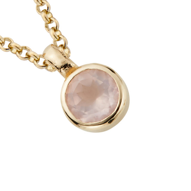 Gold Rose Quartz Baby Treasure Necklace