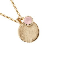 Gold Rose Quartz Moon & Stone Necklace