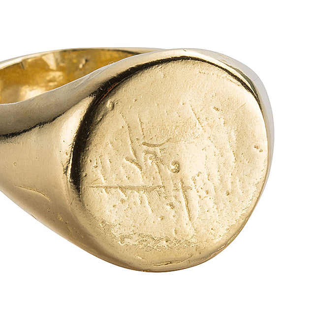 Gold Round Signet Ring