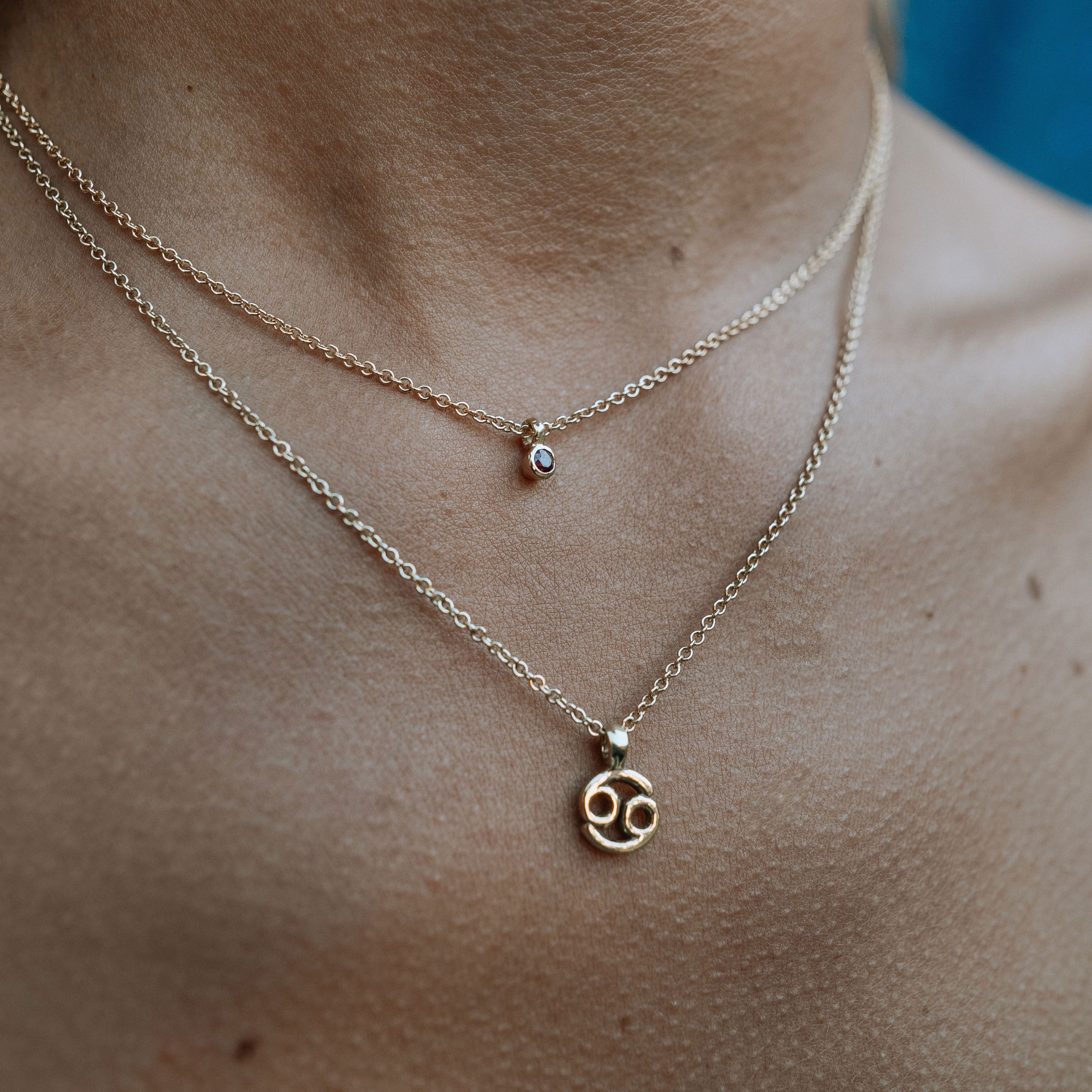 Gold Mini Ruby Necklace