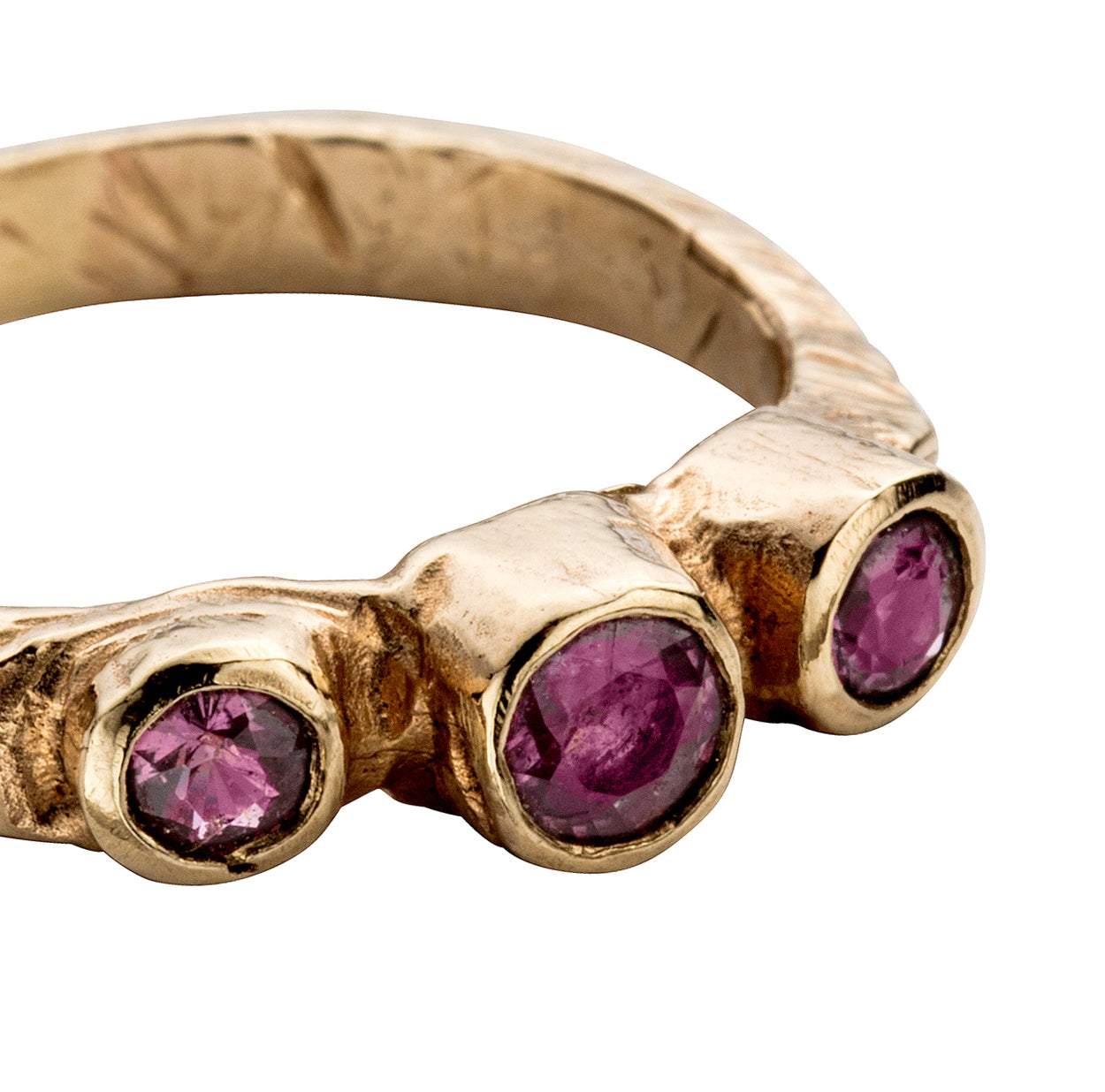 Gold Ruby Trinity Ring
