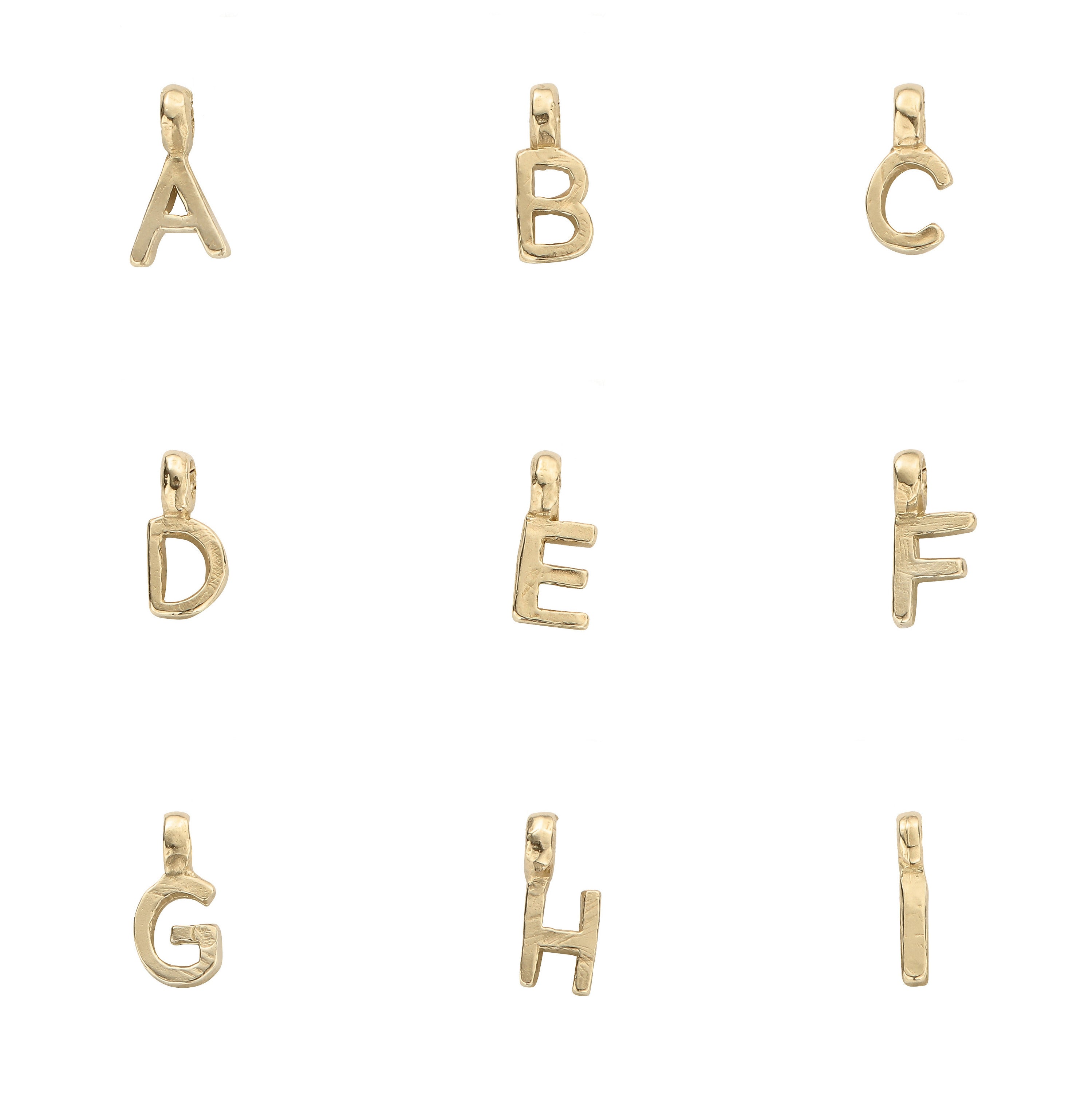Gold Mini Cupid Hoops with Alphabet Charms